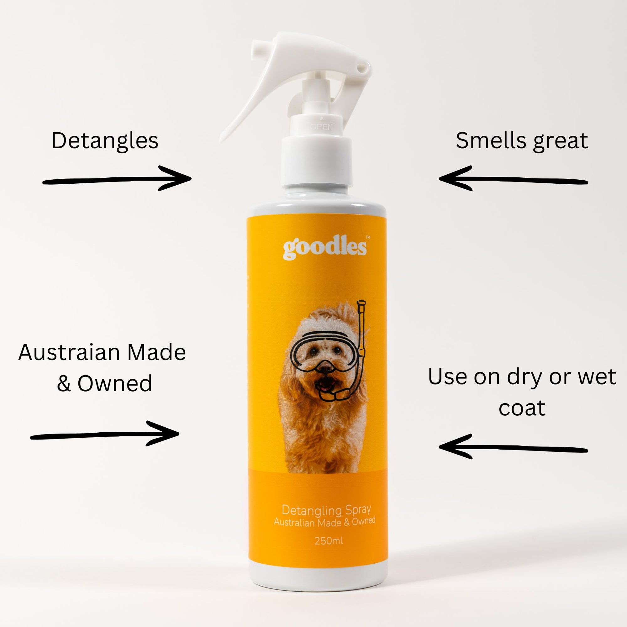Dog Detangling Spray for Knots, Matted Fur & Daily Grooming (Oodles & Long Hair)