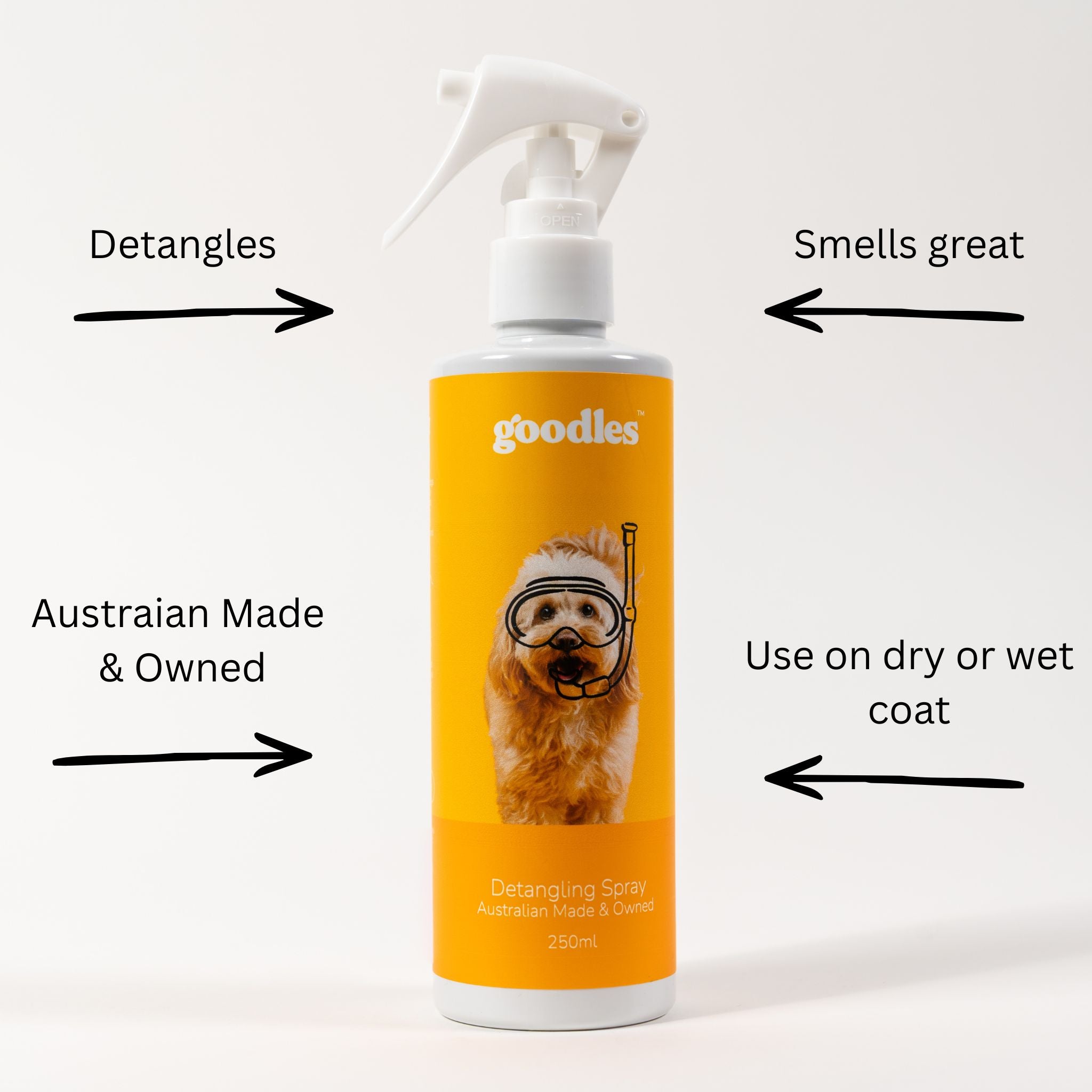 Dog Detangling Spray for Knots, Matted Fur & Daily Grooming (Oodles & Long Hair)